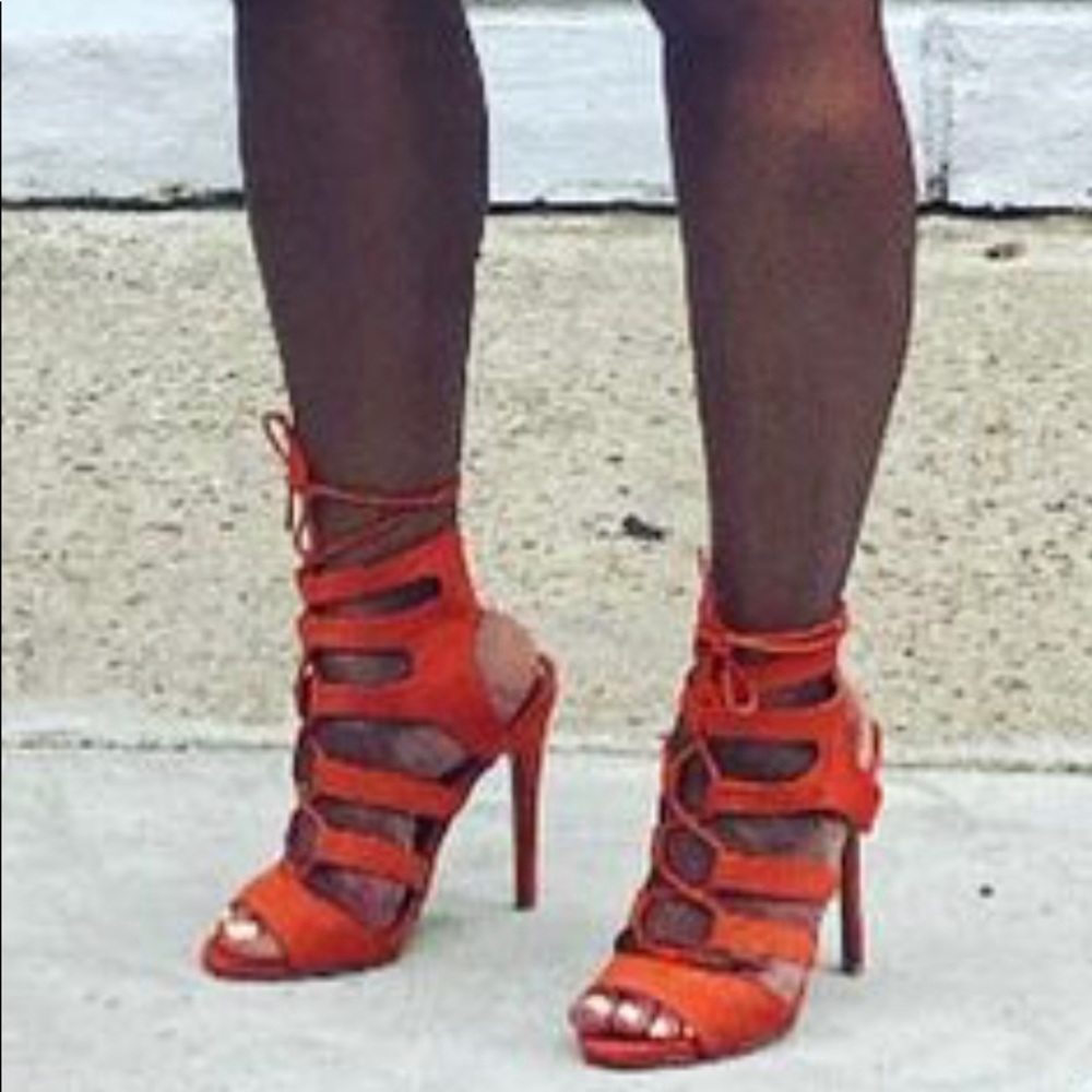 Burnt orange suede heels